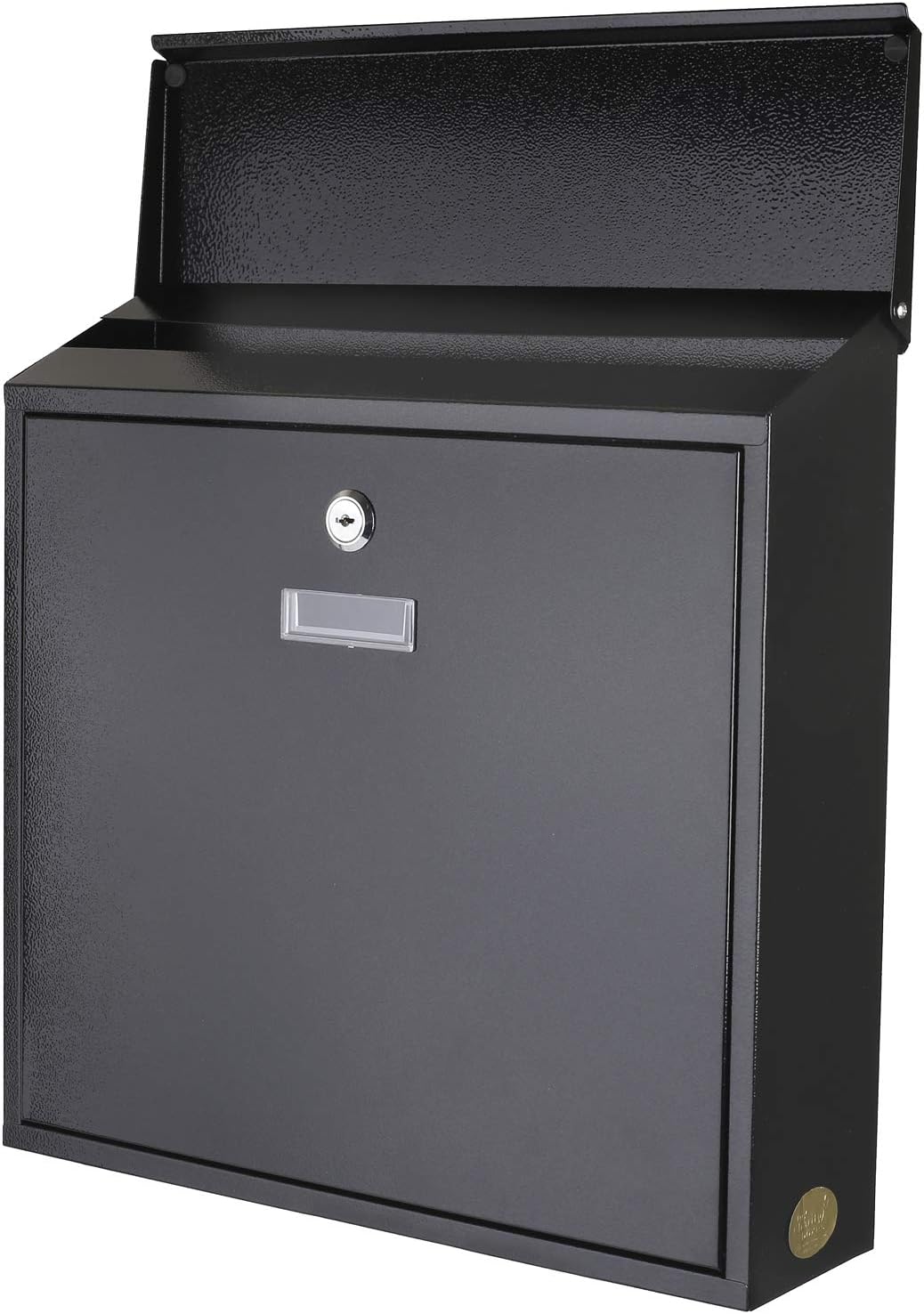 Metal Mailbox Steel office comment Suggestion ballot Box Secure Box With top special Wide Slot for envelopes Wall Mount with pre drilled holes Drop Box for Home and Office 14.3H x 14.6W x 3.75D(Black)