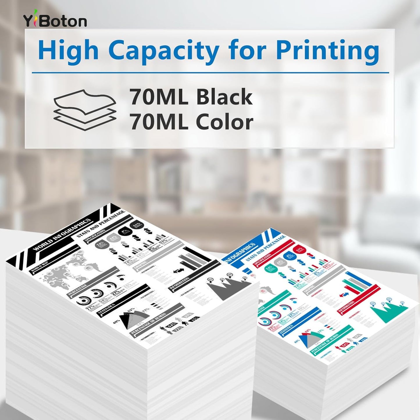 PFI050 PFI-050 Ink Black Cyan Magenta Yellow Ink Compatible for Canon PFI050 PFI-050 imagePROGRAF TC-21 TC-21M TC-20 TC-20M Printers Ink (4-Pack 70ML)