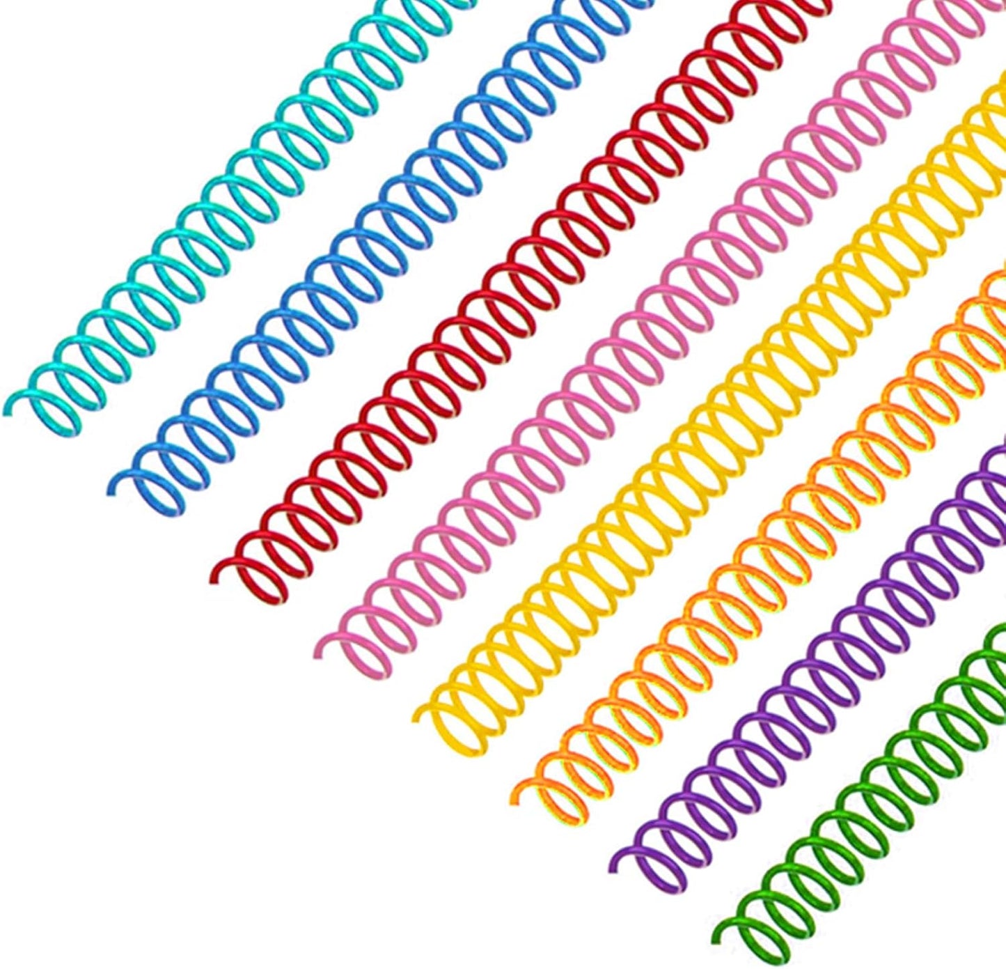 120 Pack Plastic Spiral Binding Coils Binder Binding Spirals Rings Multi Size Spiral Binding Wire Combs Spines Coils, 4:1 Pitch (5/16 Inch,Multicolor)