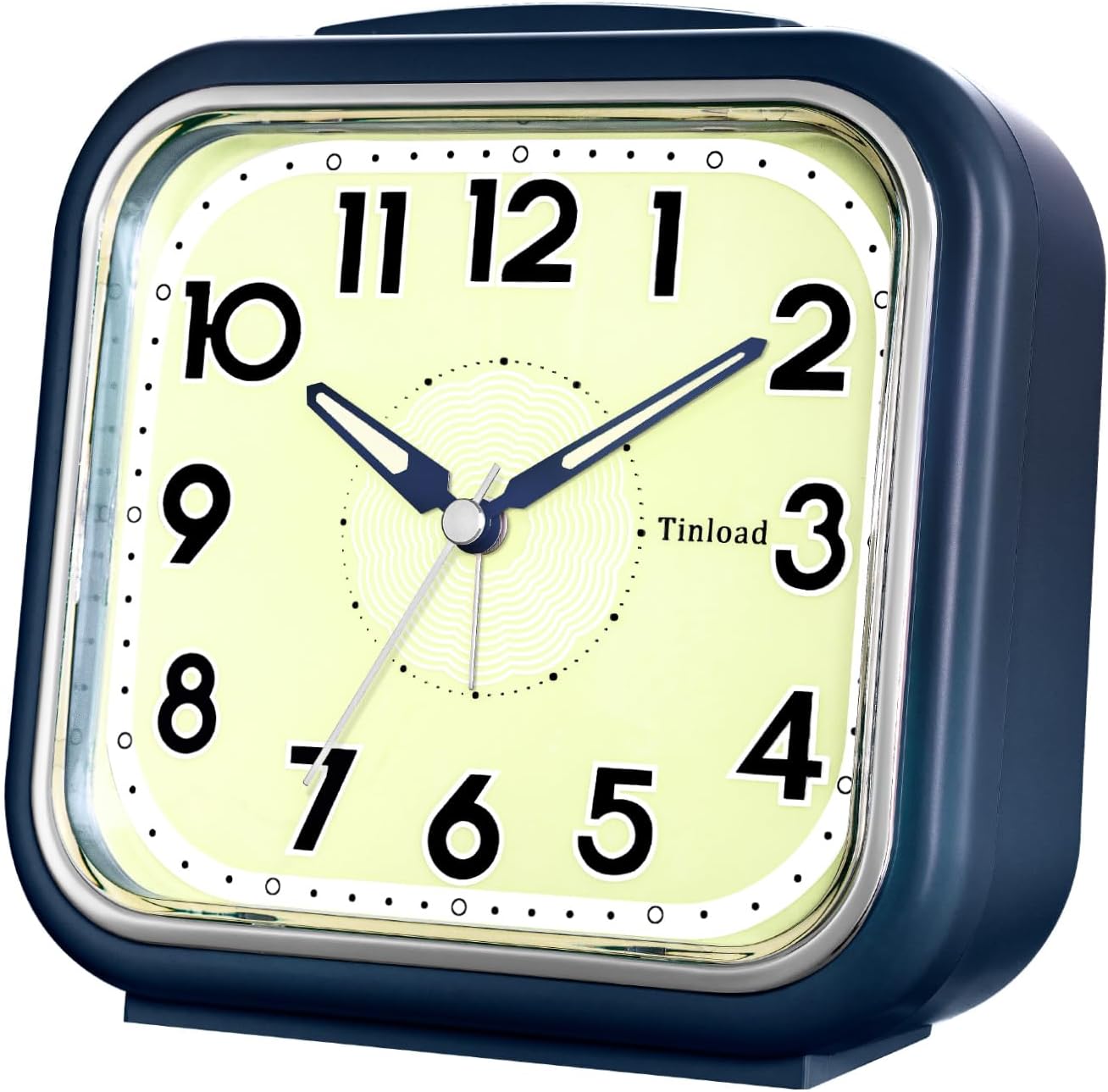 5.5" Large Analog Alarm Clock Silent Non Ticking, Glow in Dark dial, Gentle Wake, Beep Sounds, Increasing Volume, Battery Operated Snooze and Manual Light, Easy Set (Best for Elder)