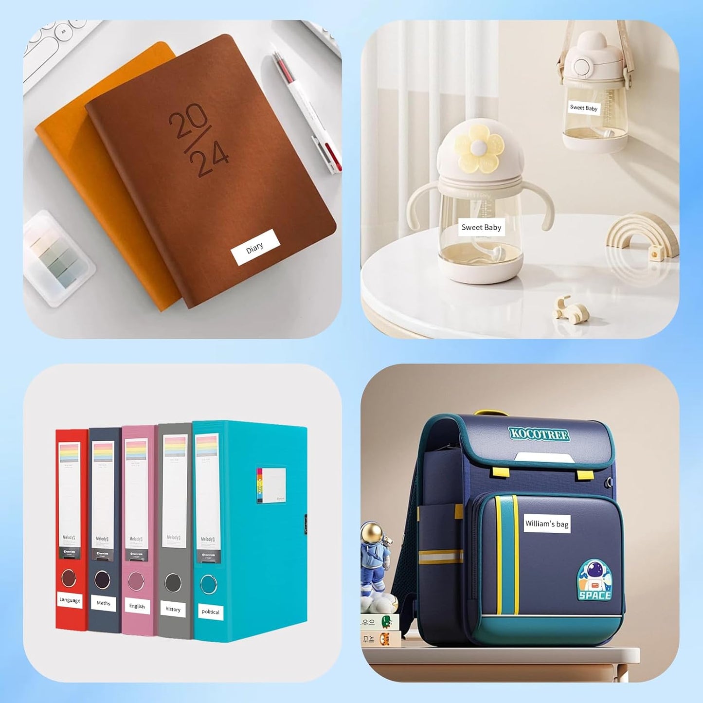 PT-D210 PT-D220 PT-H110 PT-H111 Label Tape 12mm .47 Laminated Black on White 2 Pack