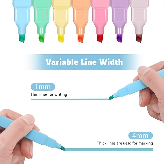 Highlighters,10Pcs Bible Highlighters,Chisel Tip Bible Markers,Pastel Purple Highlighter for Journaling Planner Notes School Supplies, assorted colors no bleed Pens