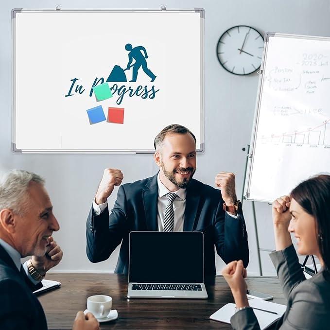 Tinlade 6 Pack Magnetic Dry Erase Whiteboard Message Presentation White Board White Board Dry Erase Aluminum Frame Hanging Whiteboard for School Home Office (18 x 24 Inches)