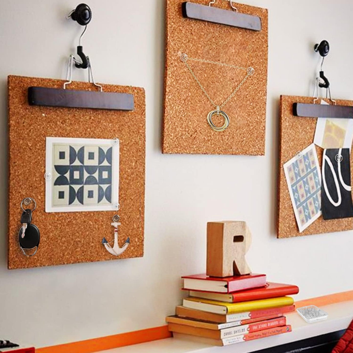 Lunies 100 PCS Clear Push Pins, Plastic Thumb Tacks for Wall, Wall Tacks for Hanging, Standard Clear Plastic Head and Steel Point Push Pins for Cork Board