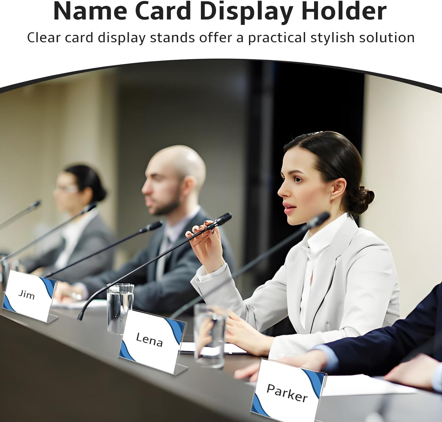 20 PCS 3.5 x 2.5 inch Small Acrylic Sign Holder, Mini Acrylic Food Signs Labels for Party Buffet, Retail Price Display Holder, Clear Plastic Counter Top Stand for Place Cards, Name Card, Wedding Signs