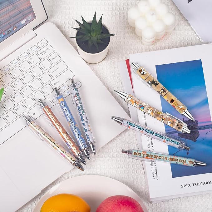 Idealmuzik Dog Pens for Dog Lovers – Cute Dog-Themed Ballpoint Pen Set for Kids, Teens, and Adults – Fun Stationery Gift for Journaling, Writing, or School – Smooth Ink, 8 Pack