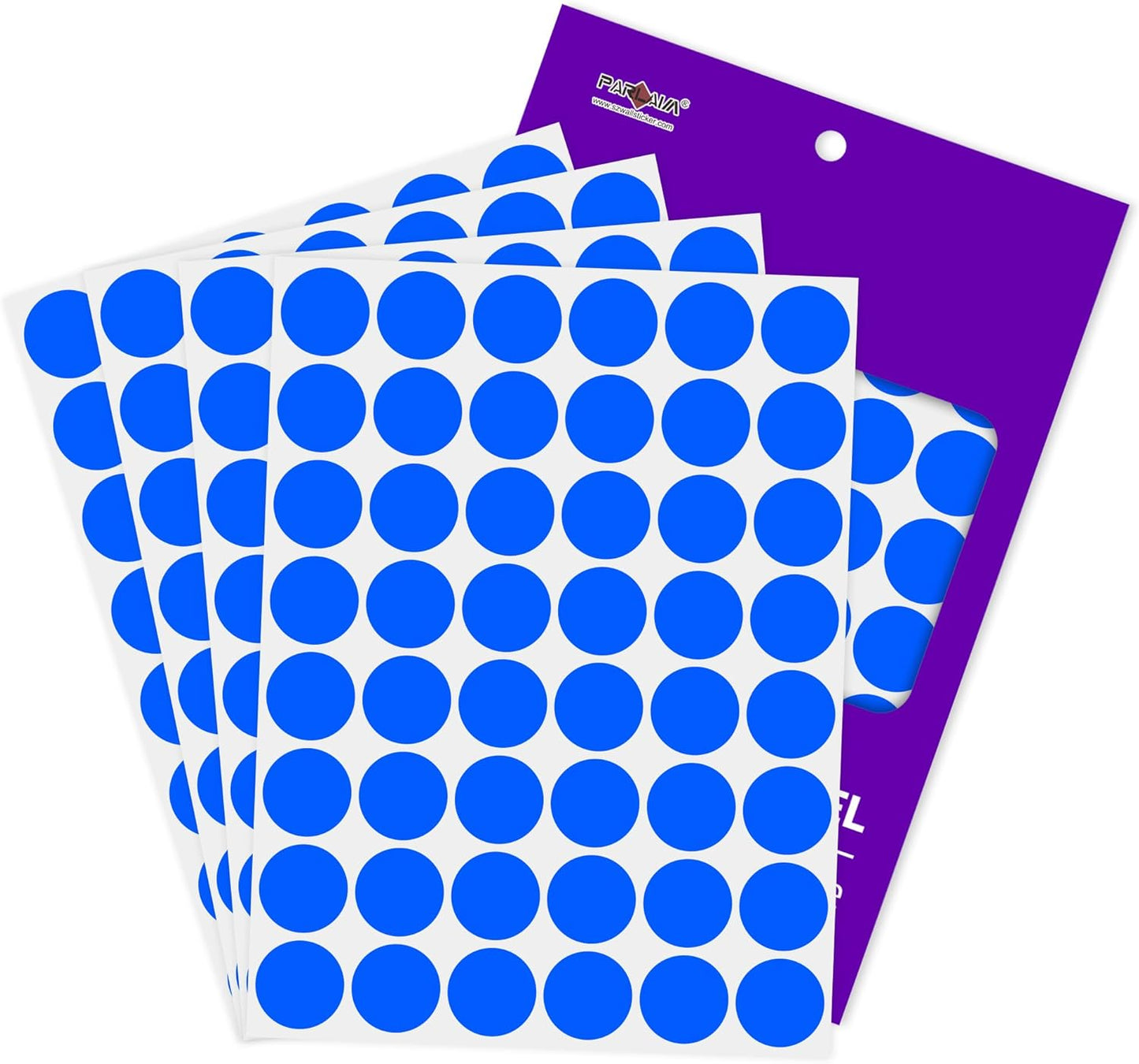 PARLAIM 1 inch Round Blue Dot Sticker,720PCS Permanent Adhesive Color Code Circle Sticker Labels for Office Classroom Garage Sale