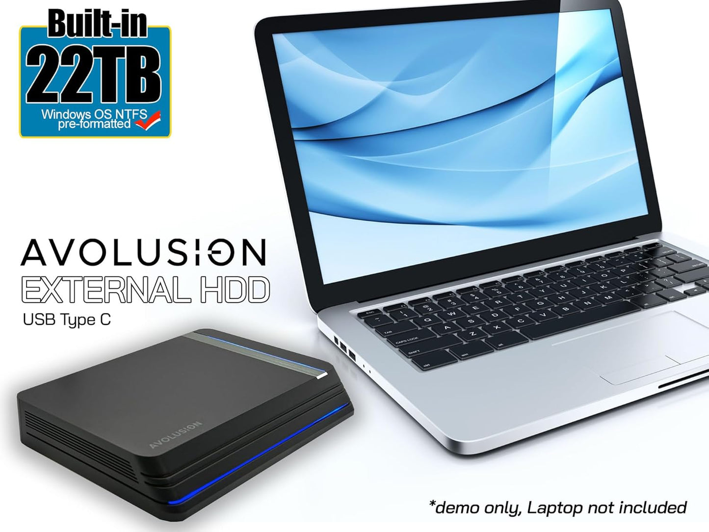 Avolusion PRO-X USB 3.0 External Hard Drive for WindowsOS Desktop PC/Laptop - (22TB) (Renewed)