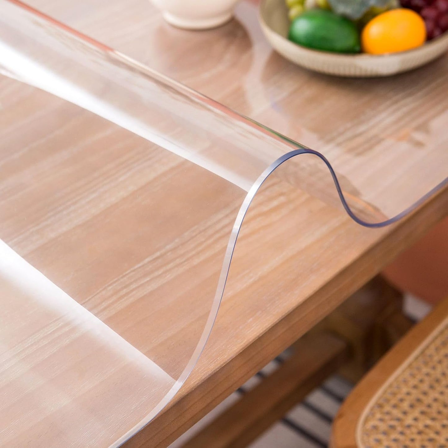 Clear Table Cover Protector 40 x 112 Inch, 2mm Thick Table Protector for Dining Room Table, Clear Plastic Table Cover, Pad Mat for Kitchen, Writing Desk Pad for Desktop