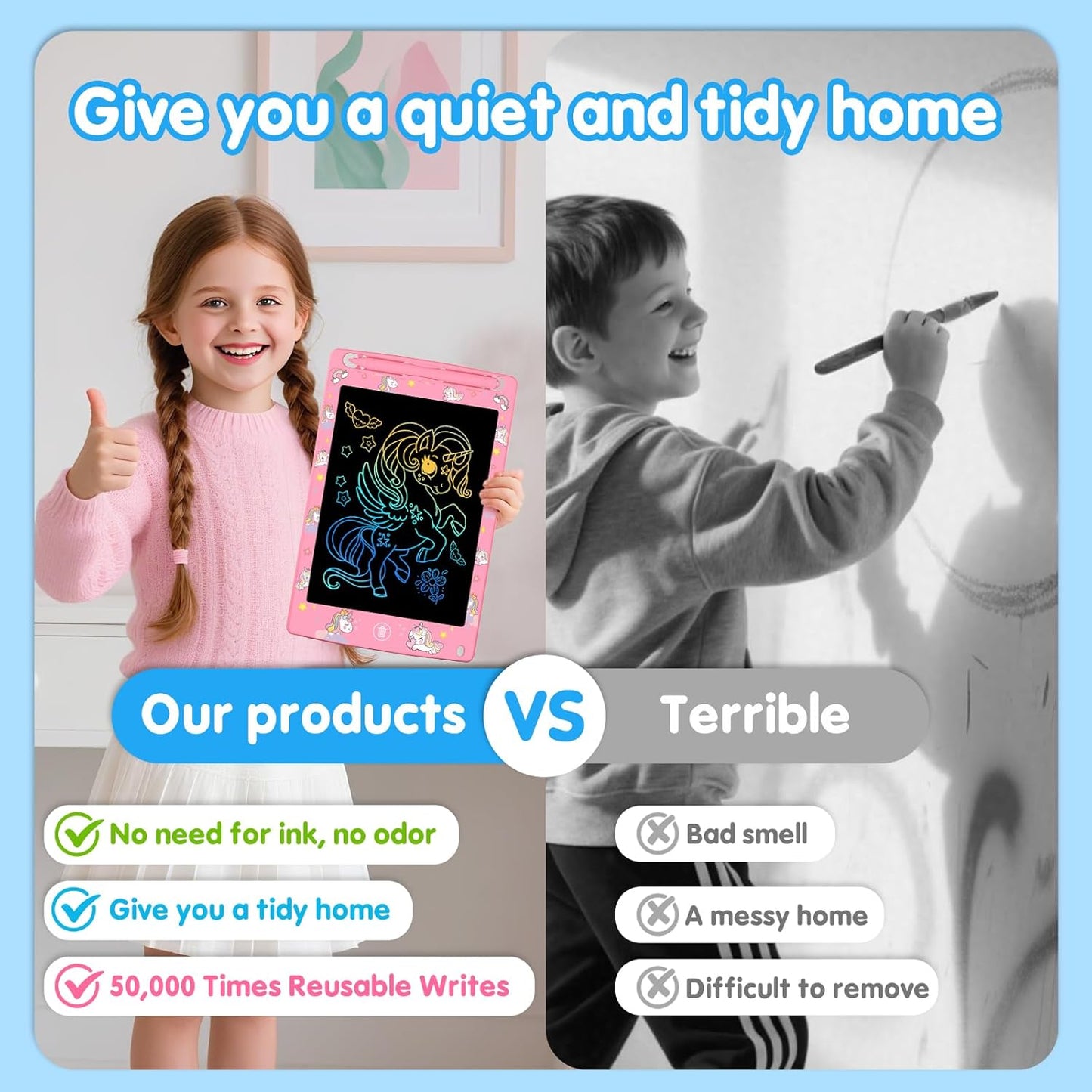 20 Pack LCD Writing Tablet for Kids, 8.5 Inch Colorful Doodle Board Drawing Pad, Educational Learning Travel Toys Birthday Gifts for Boys Girls Age 3 4 5 6 7 8