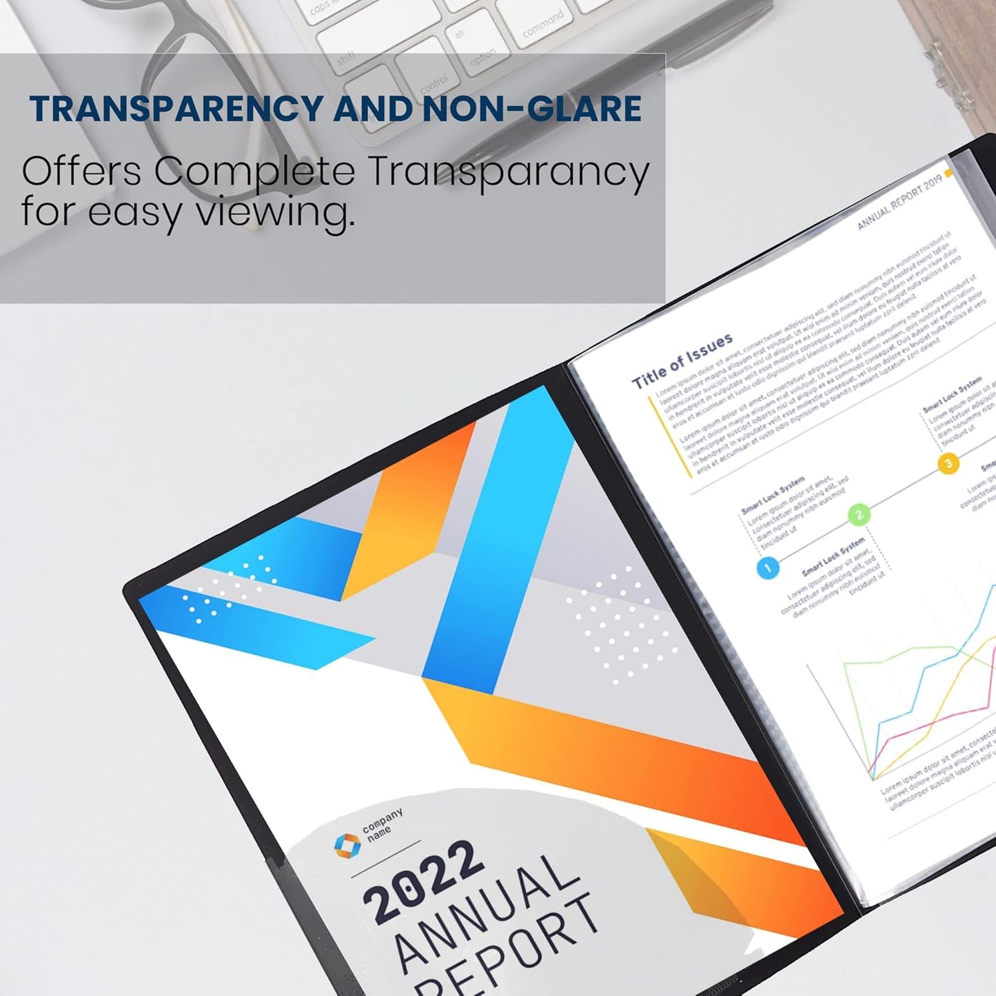 Performore 24-Pocket Presentation Book Folder | 8.5" x 11" Plastic Display Binder with Spill-Proof Clear Sleeves | Archival Acid-Free Portfolio for Certificates, Reports, and Documents (Black)