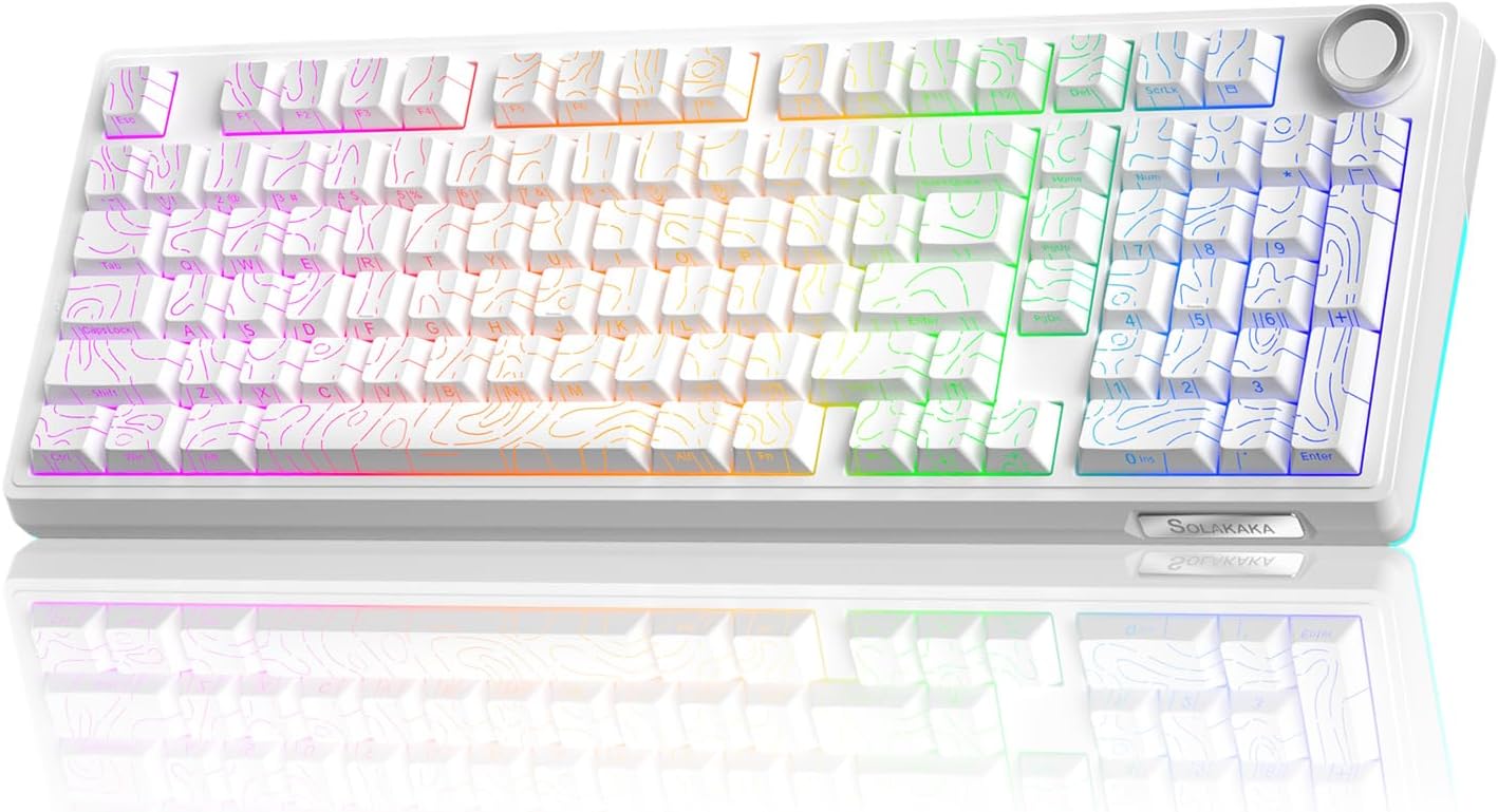 KI99 Pro 96% Wireless Mechanical Keyboard, RGB Gaming Keyboard, Hot-Swappable Pre-Lubed Switches, Gasket Structure Creamy Keyboards for Gamer/PC/Laptop (White)