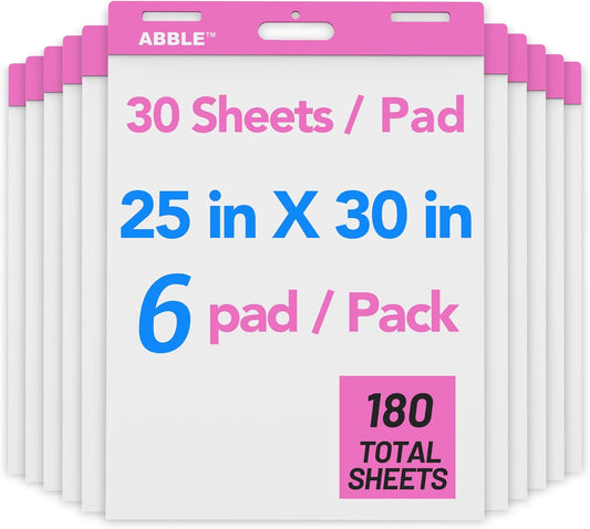 Large Note Pads, Super Sticky Easel Pad, Easel Pads Flip Chart Paper, Large Easel Paper Pad, Anchor Chart Paper, Giant Sticky Notes for Wall, Big Sticky Notes, Meeting Notes, 25 x 30 in, 30 Sheets/Pad