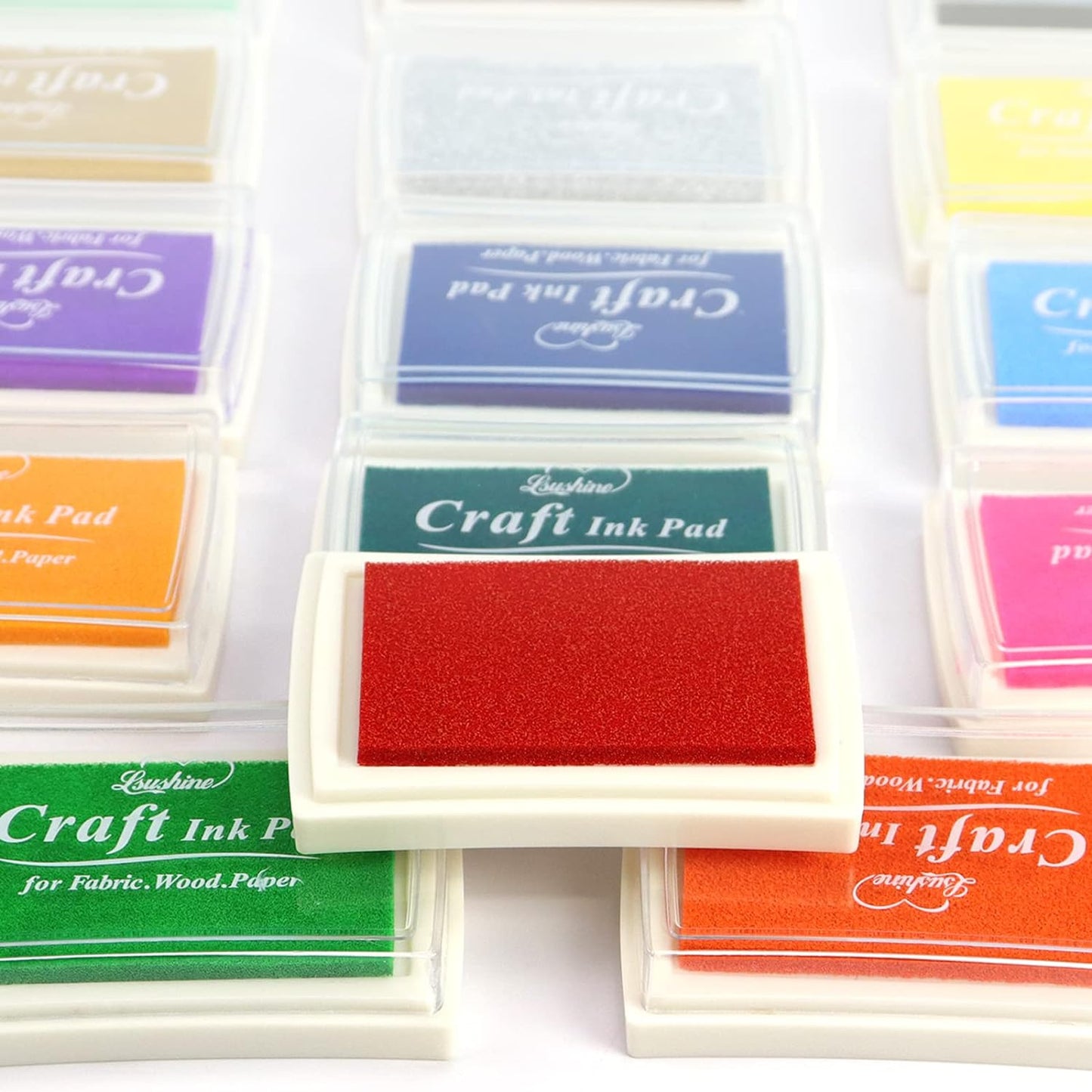 Craft Ink Pad for Rubber Stamps, Paper, Wooden, Fabric, Scrapbooking, Non-Toxic Finger Ink Pads for Kids (Grass Green)