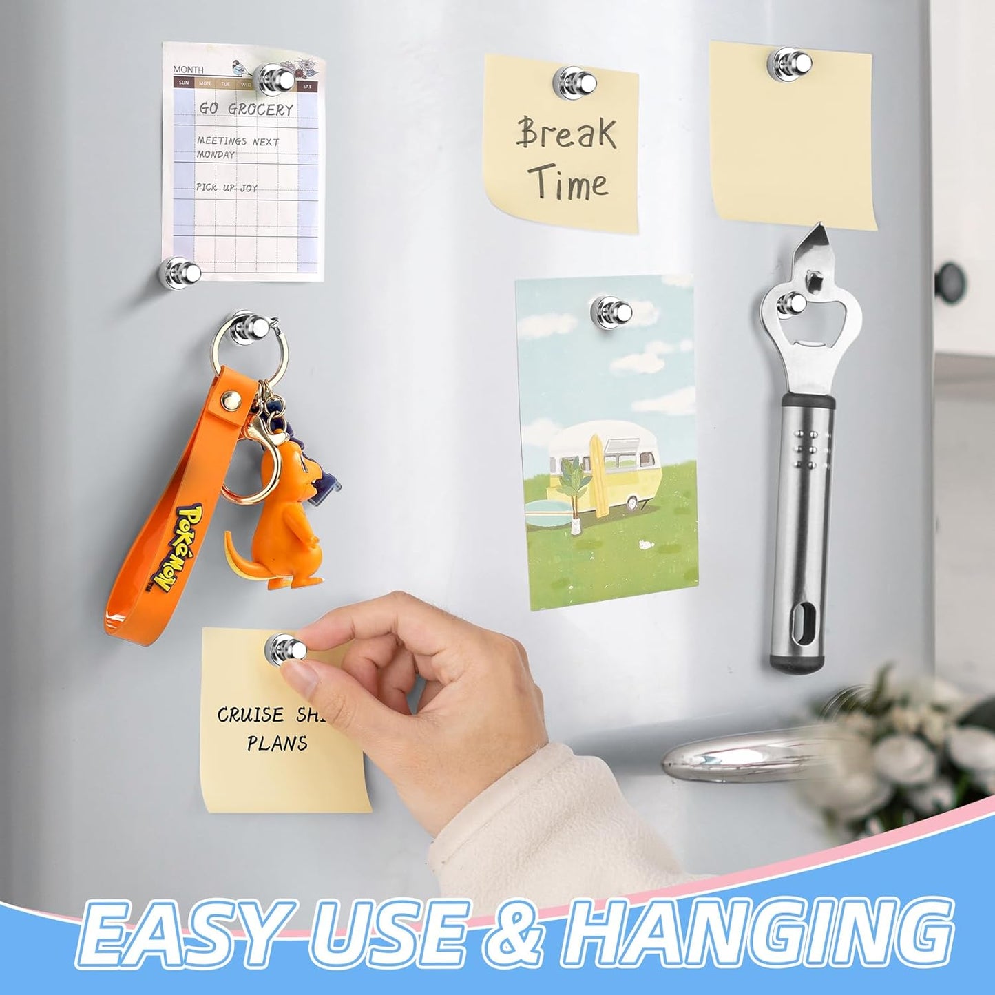 VNDUEEY 30Pcs Fridge Magnets, Whiteboard Magnets Refrigerator Magnets, Small Strong Magnets for Whiteboard, Office, Classroom, Kitchen