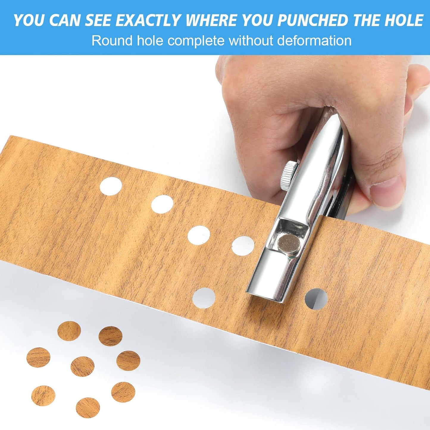Single Hole Punch - Heavy Duty Paper Puncher for Tags, Cards, Plastic, Cardboard - Portable Hand Held