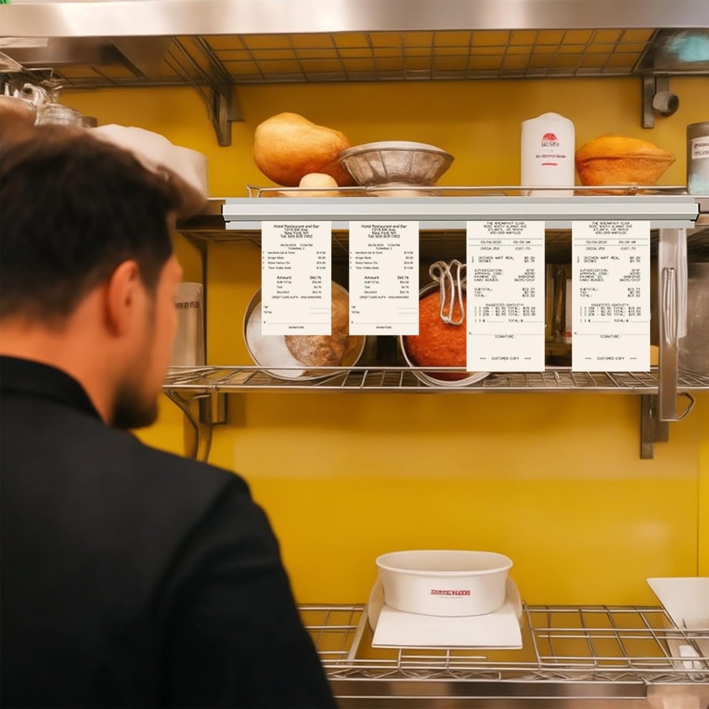 CjgyzTicket Holder for Restaurant, 36/48/60 inches, Restaurant Order Holder，Durable and Easy to use, Suitable for Commercial Kitchens, cafes, Fast-Food(48 Inch, 2 Pcs) (48 Inch)