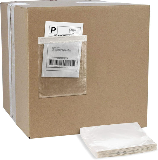 APQ Clear Top Loading Packing List Envelopes, 4.5 x 5.5 Inches. 1000 Pack Packing Slip Envelope Pouches. Self-Seal Plastic Shipping Label Pouches. Durable Packing List Mailing Envelopes for Documents