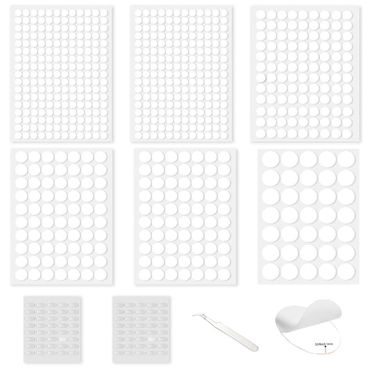 771PCS Double Sided Tape Removable Strong Adhesive Dots Heavy Duty Sticky Pads Putty No Traces Clear Sticky Tack for Picture, Poster, Art Craft, Decoration, Party Office Supplies