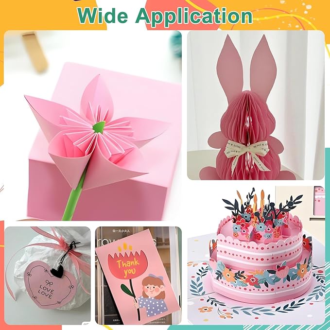 OcePor 100 Sheets Pinks Valentine's Day Cardstock Paper, Colored Printer Paper 8.5 x 11, Card Stock Thick Construction for Craft,Scrapbook，Office Printing, Invitations, Certificates，92 lb/250gsm