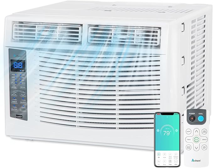 6000 BTU Window Air Conditioner with WiFi, Smart Window AC Unit with Remote, Energy Saving, Easy Install Kit, Cools up to 250 Square Feet