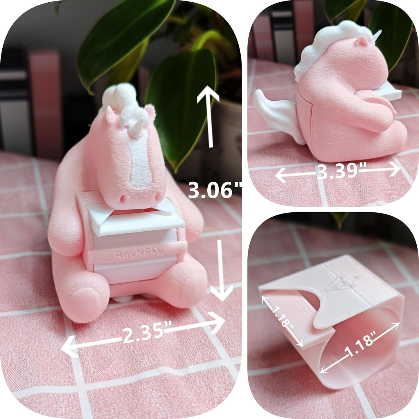 Unicorn_Animal Stamp Roll Holder for Roll Stamps Postage Stamp Dispenser for Home Office, No Stamps, 1.18" Core, C01