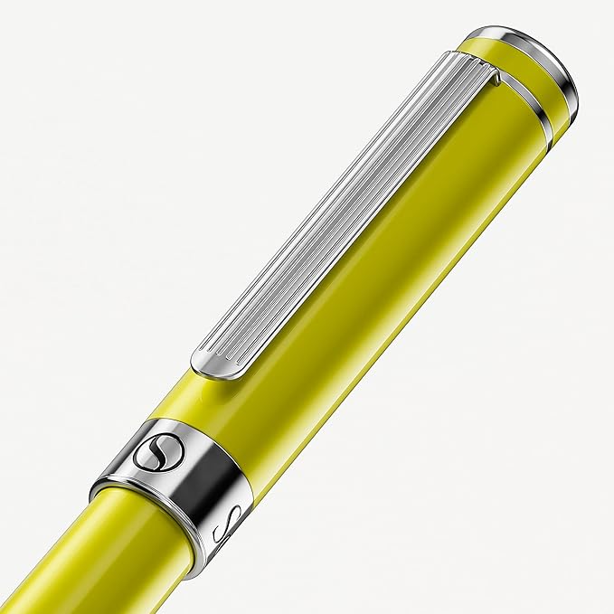 Scriveiner Light Green Rollerball Pen - Stunning Luxury Pen With Chrome Finish, Schmidt Ink Refill, Best Roller Ball Gift Set for Men & Women, Professional, Executive Office, Nice Pens