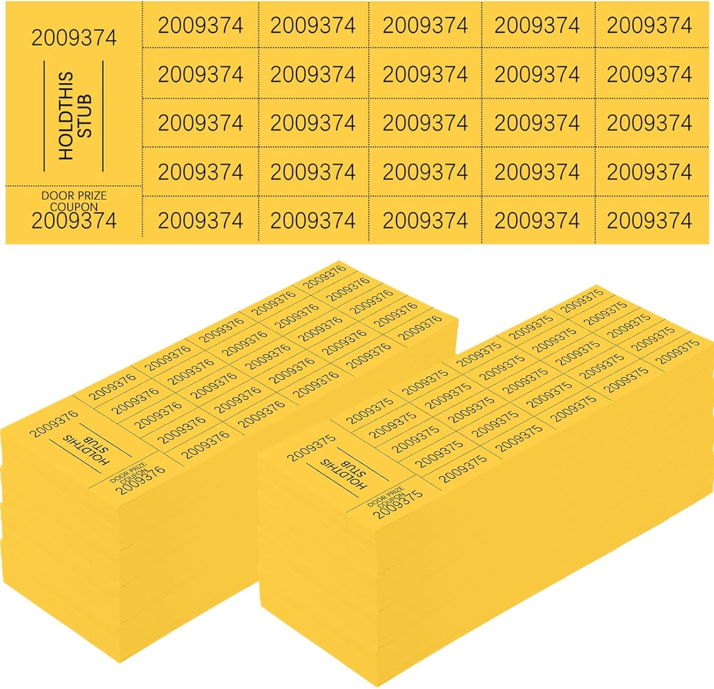 Kosiz 1000 Sheets 25 Bid Raffle Ticket Sheets Chinese Auction Tickets Numbers for Basket Events and Silent Auctions (Yellow)