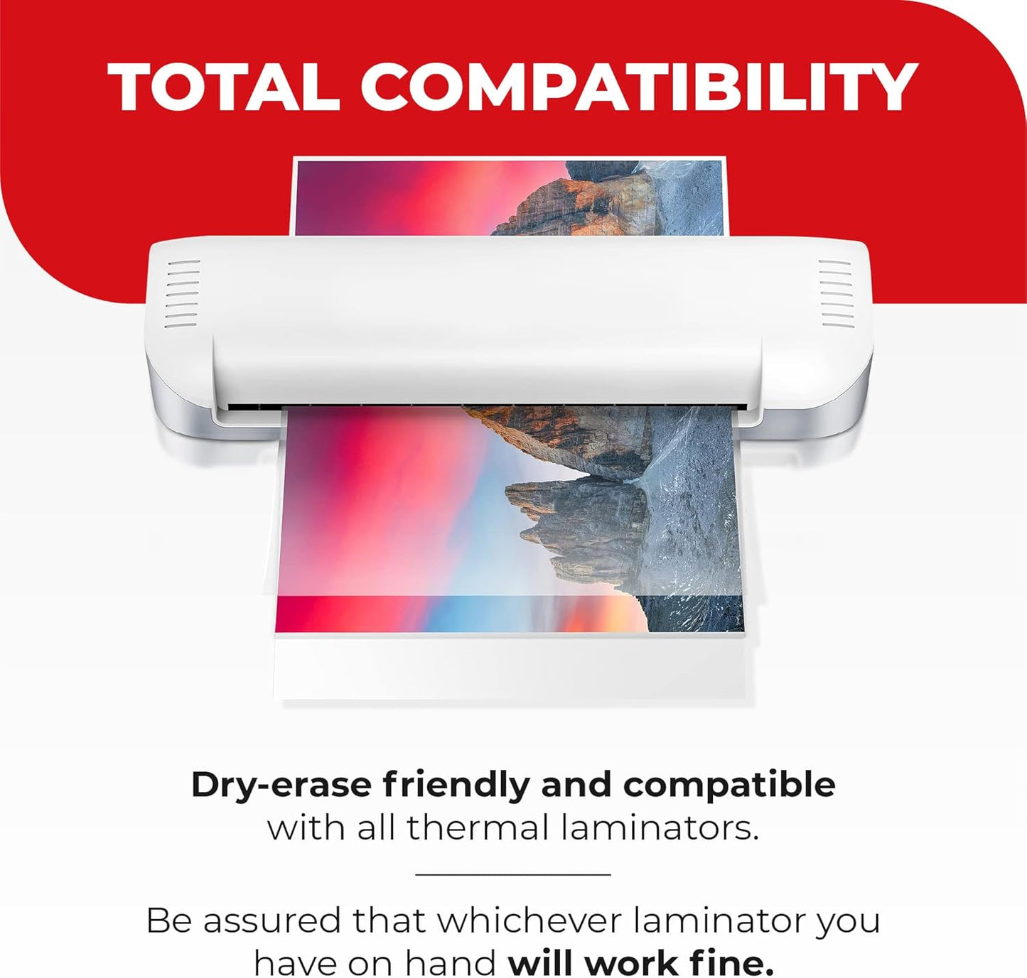 5MIL Thermal Laminating Sheets (100 Count) 5.3x7.2 inch, Photo Size Dry-Erase Friendly Laminating Pouches, Compatible with Laminators, Crystal Clear Laminated Finish