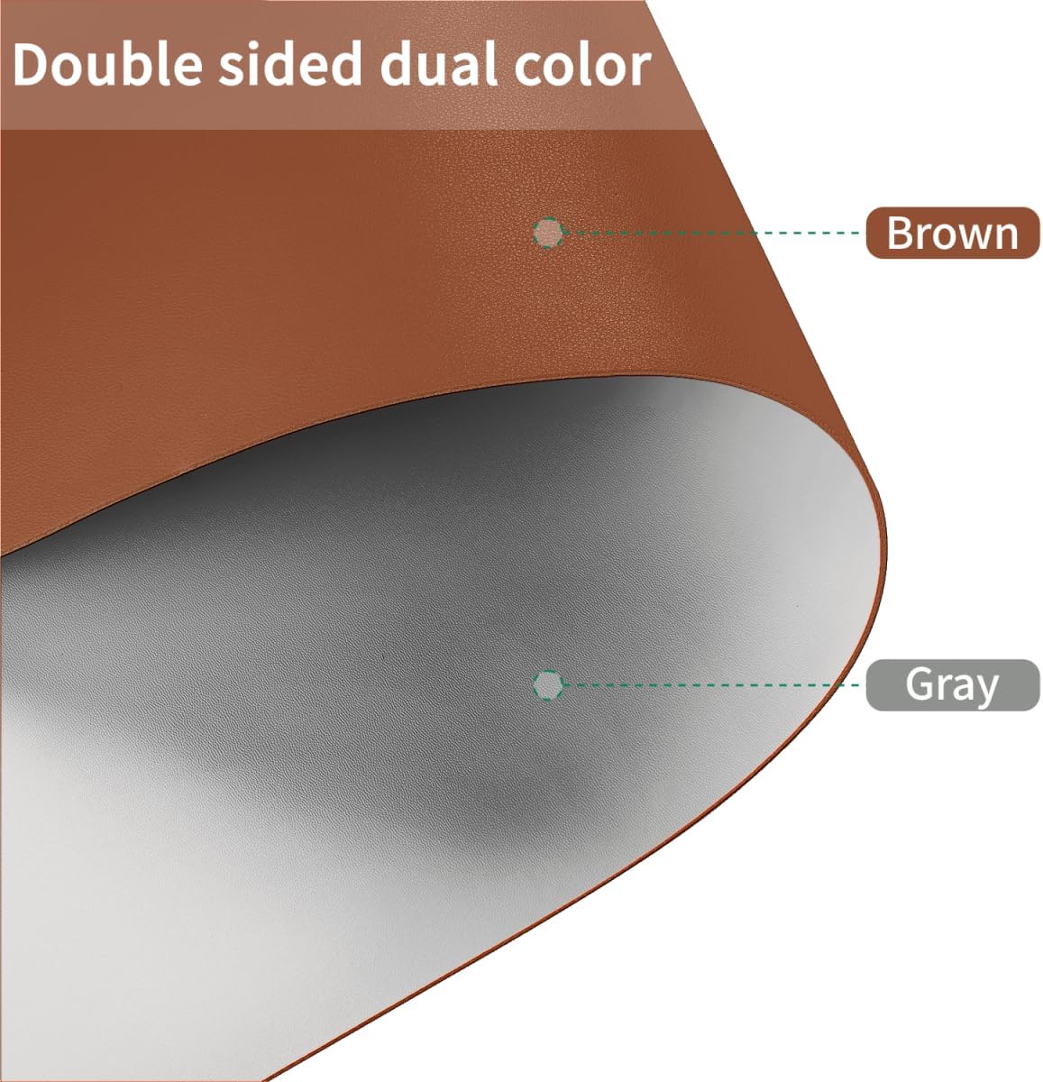 Desk Pad - 14x45 Inch Waterproof Easy to Clean Can Conceal Flaws Protector The Table Top from Scratches Used for Coffee Table Office Table Dresser(Brown+Gray 14x45)