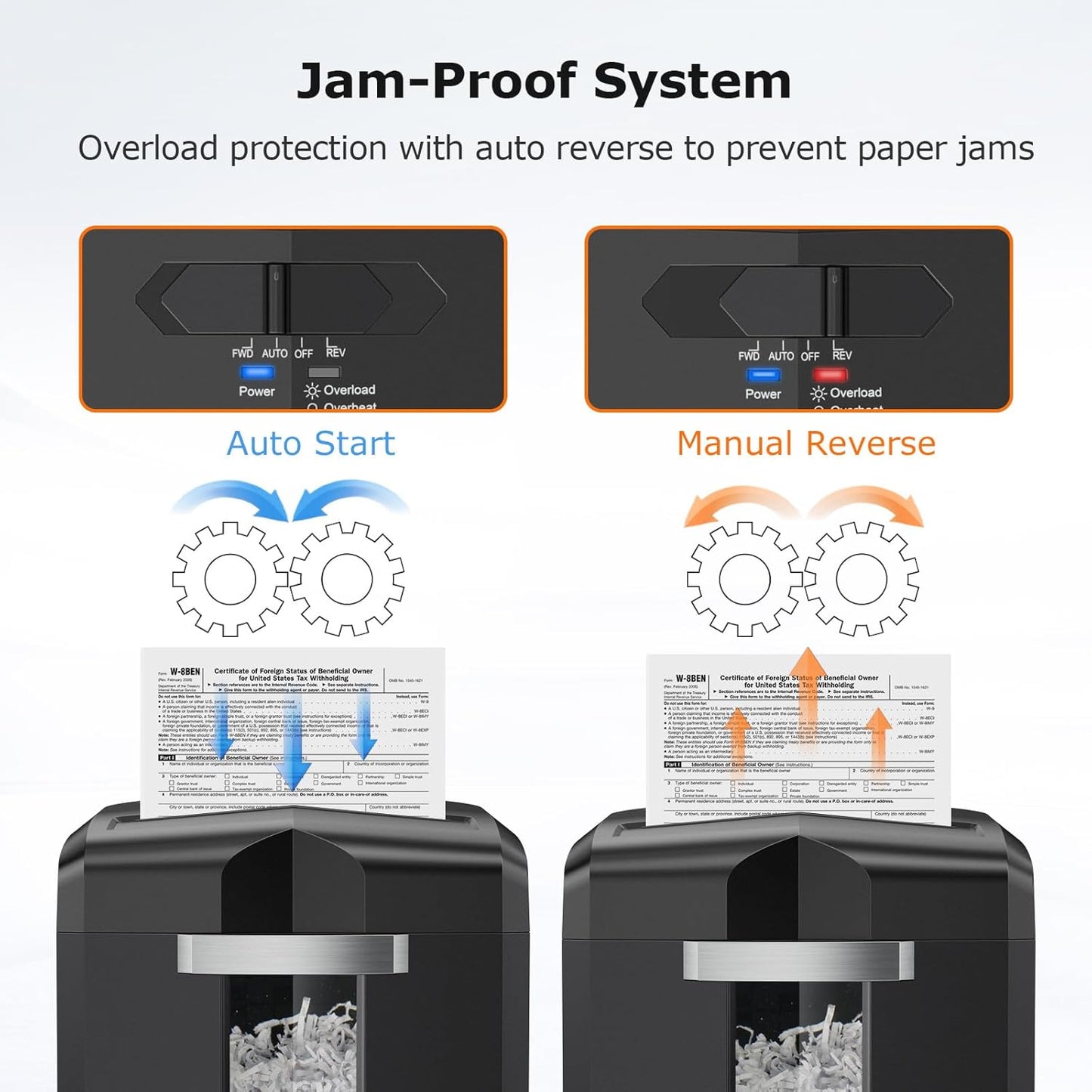 Bonsaii Paper Shredder, 12 Sheet Cross Cut Shredders for Home Office Heavy Duty, 20-Minutes Running Time with 4.2 Gal Pullout Bin for Credit Card Jam-Proof Shredding Machine (C266-A New)