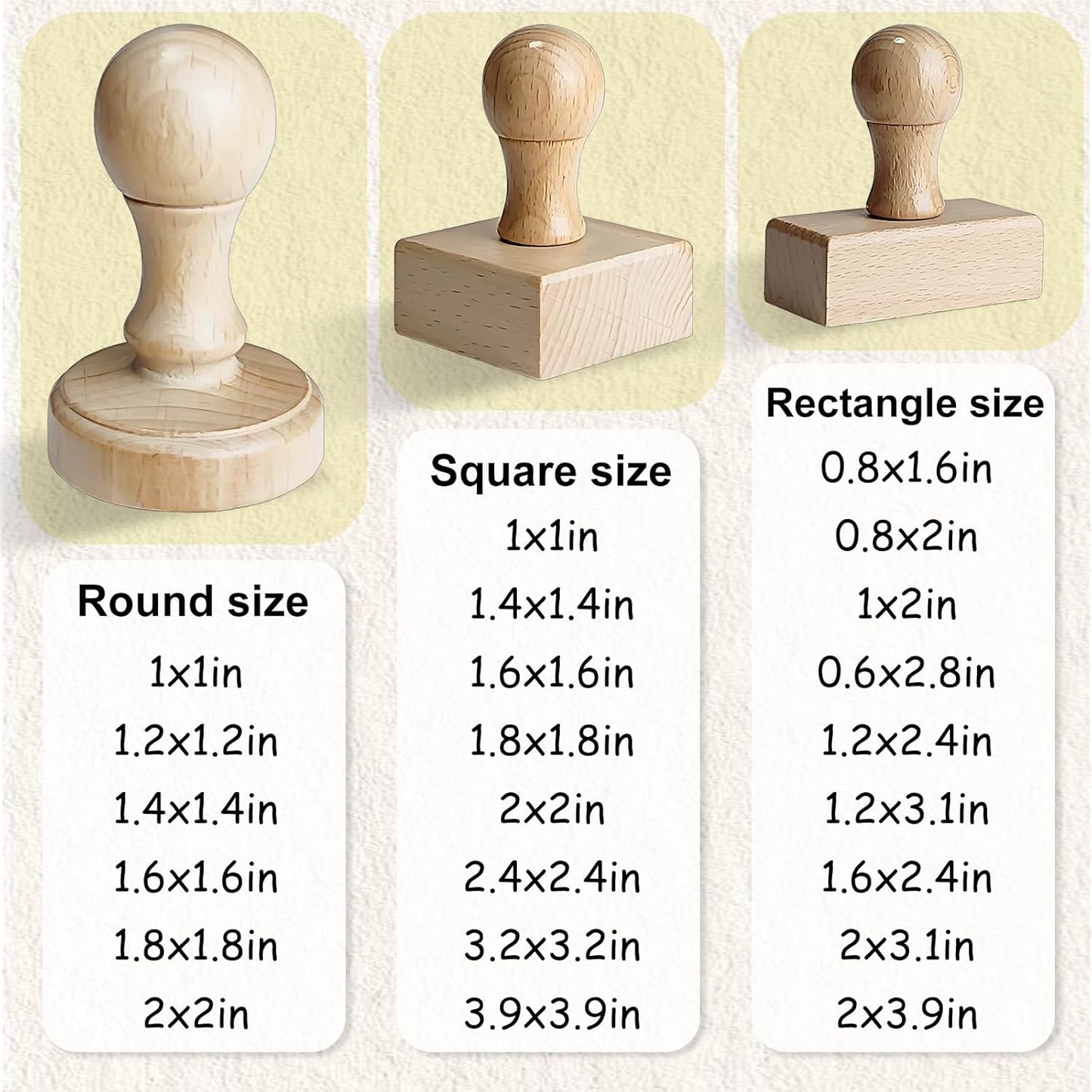 Custom Stamp – Personalized Wooden Rubber Stamp with Logo, Name, and Address, Upload Your Own Design, Multiple Sizes for Branding & Crafting (Round)