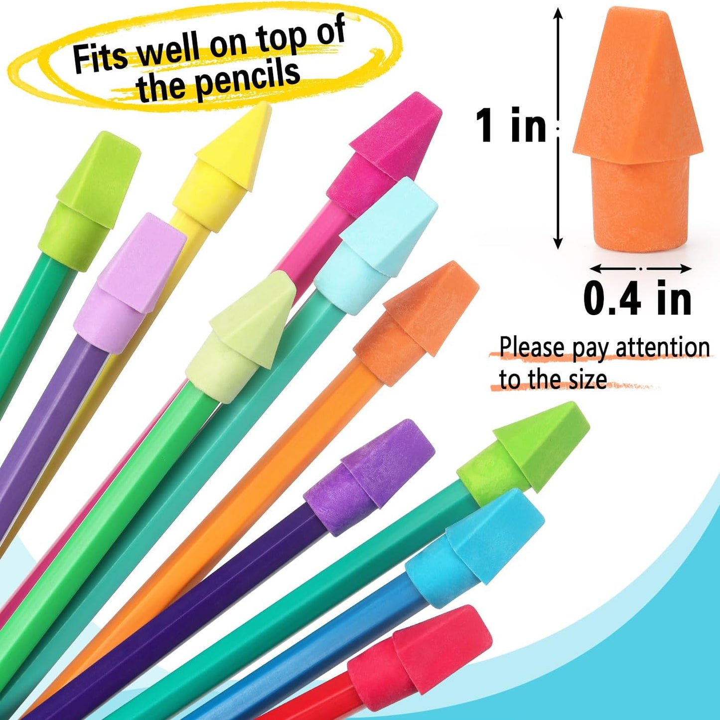 ZZTX Pencil Top Erasers, 120 Pack Eraser Caps Bulk, Erasers for Pencils, Eraser Toppers for Kids School Home Office, 11 Assorted Colors Erasers