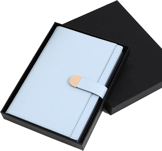 Textured Hardcover Lined Journal for Women Men Magnetic Buckle A5 Leather Journal Notebook with Gift Box 300 Pages 67 lb./100 gsm Paper College Ruled Journaling Notebook for Writing Work School Daily Diary