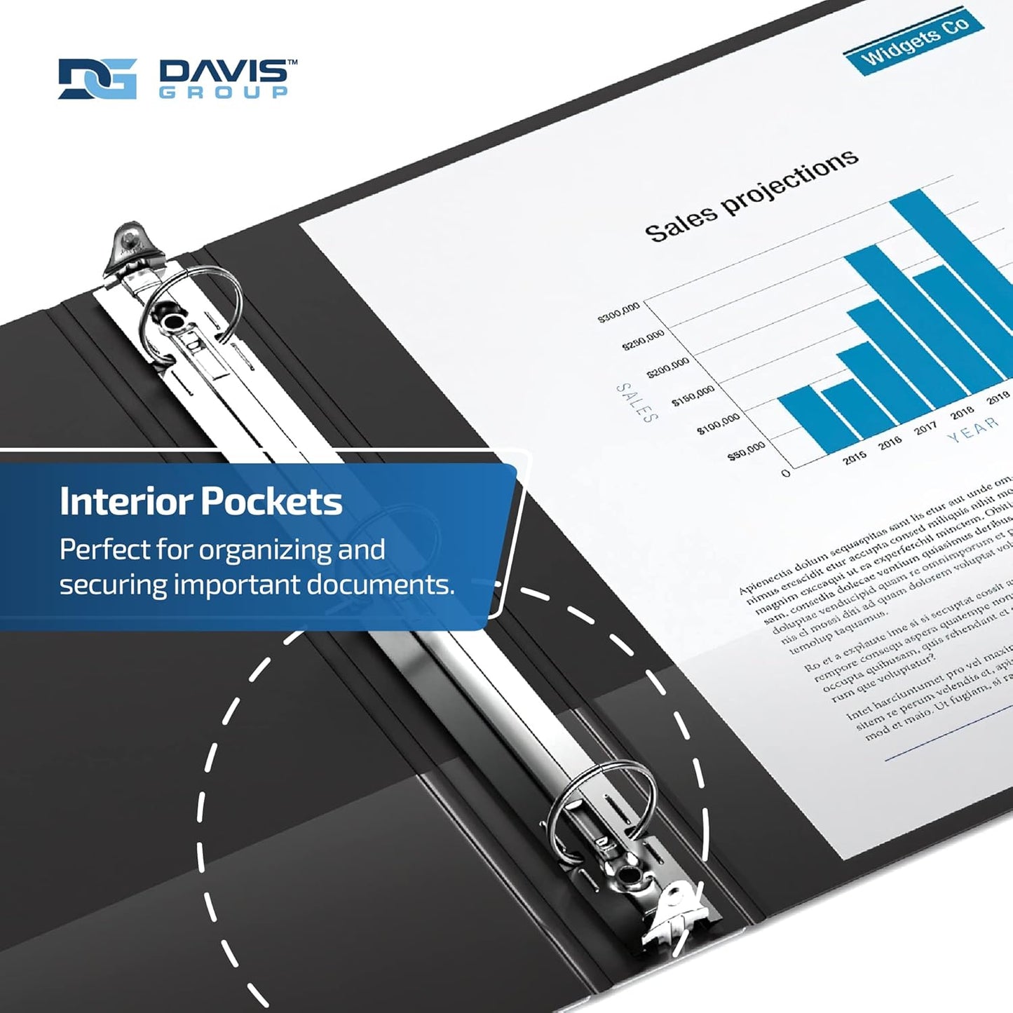Easyview Premium 3-Ring Binders with Clear-View Covers and Round Rings, Binders for School or Office, 1 Inch, Pack of 6, Black