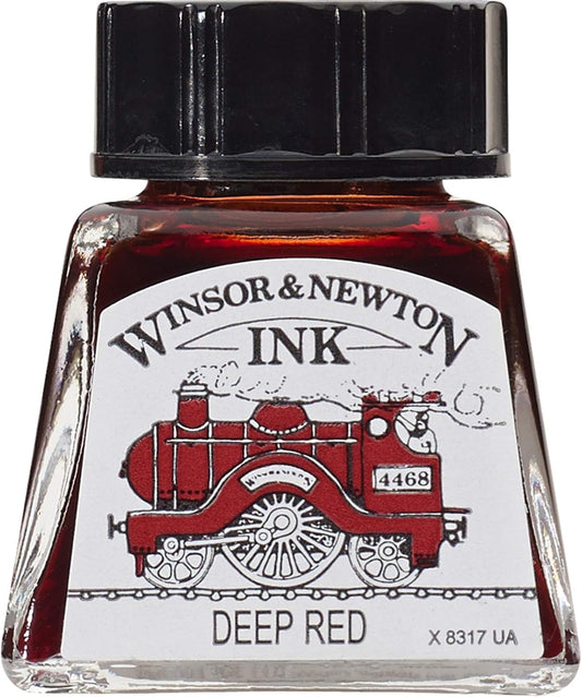 Winsor & Newton, Deep Red Drawing Ink, 14ml Bottle, Acrylic