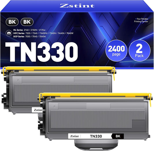 TN330 Toner Cartridge Black 2-Pack Replacement for Brother TN-330 TN360 TN-360 Compatible with Brother DCP-7040 DCP-7030 MFC-7840W HL-2140 MFC-7340 MFC-7440N HL-2170W HL-2150N 7045N Laser Printer Ink