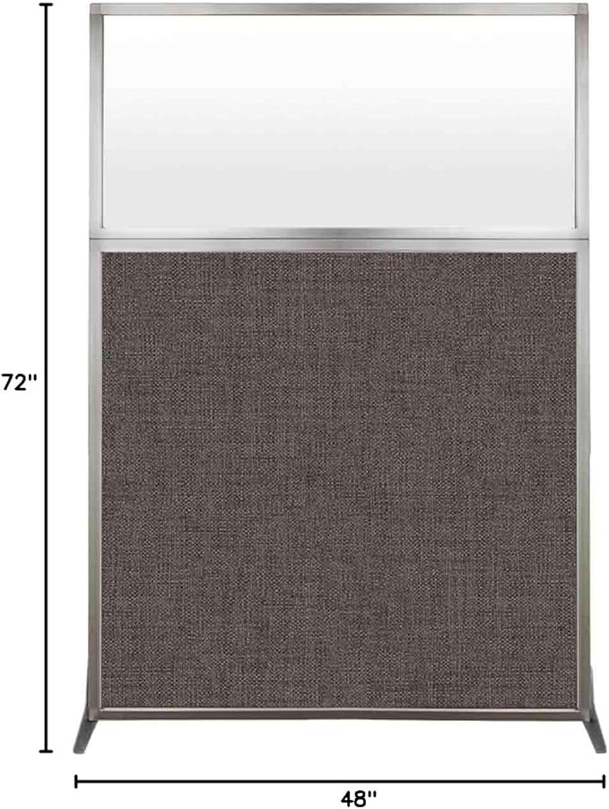 Versare Hush Screen Portable Room Divider | Workstation Wall Divider | Freestanding Privacy Hush Panels | Frosted Windows | Fabric Office Divider Screen | Great for Room Separation