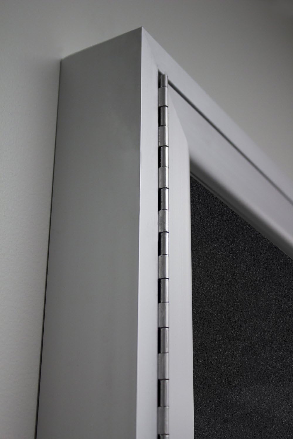 Ghent 24"x 18" 1-Door Indoor Satin Aluminum Frame Enclosed Recycled Rubber Bulletin Board, Black (PA12418TR-BK) - Made in the USA