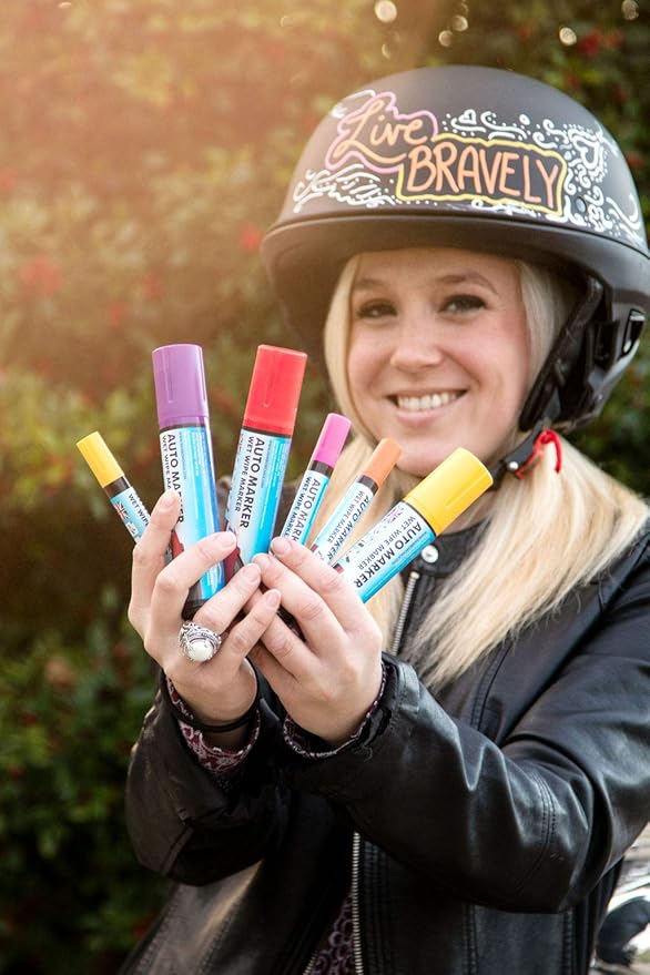 Window Markers for Glass Washable Car Window Paint Pen- Dry Erase Liquid Chalk Marker Car Decorations on All Surfaces, Tire, Windshield - Auto Marker, Autowriter, Rain Resistant (Pink, Jumbo Tip)