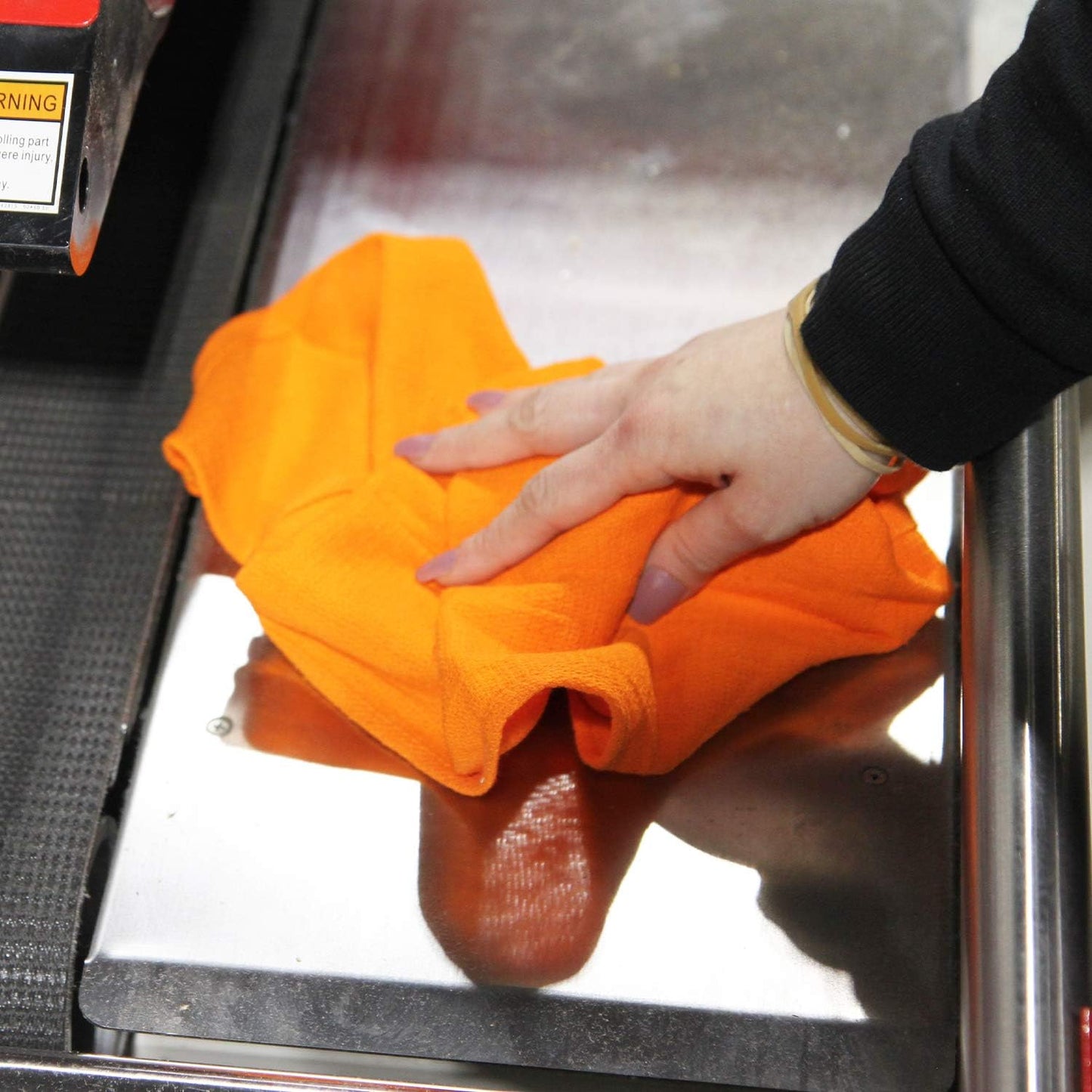 Arkwright Surgical Huck Towels - (Pack of 12) Lint Free & Highly Absorbent Pre-Treated Cotton Cleaning Cloths, Perfect for Medical, Auto Detailing, Window Glass, and Shop, 16 x 26 in, Orange