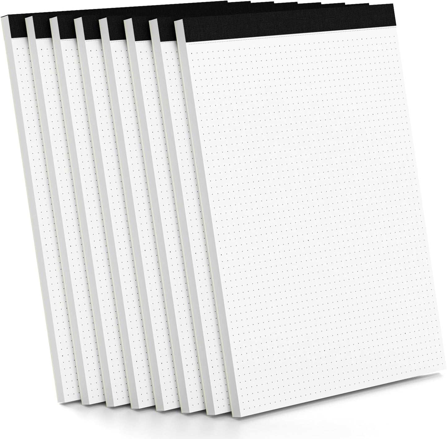 Dot Grid Journal Notepad 8.5 x 11, 8 Pack, Dotted Grid Paper Note Pads 8.5" x 11", White Dotted Journal 8-1/2 x 11, 30 Sheets, 1/5" Dot Spacing Paper Writing Pads for Sketching, Drawing, 30 Sheets/Pad