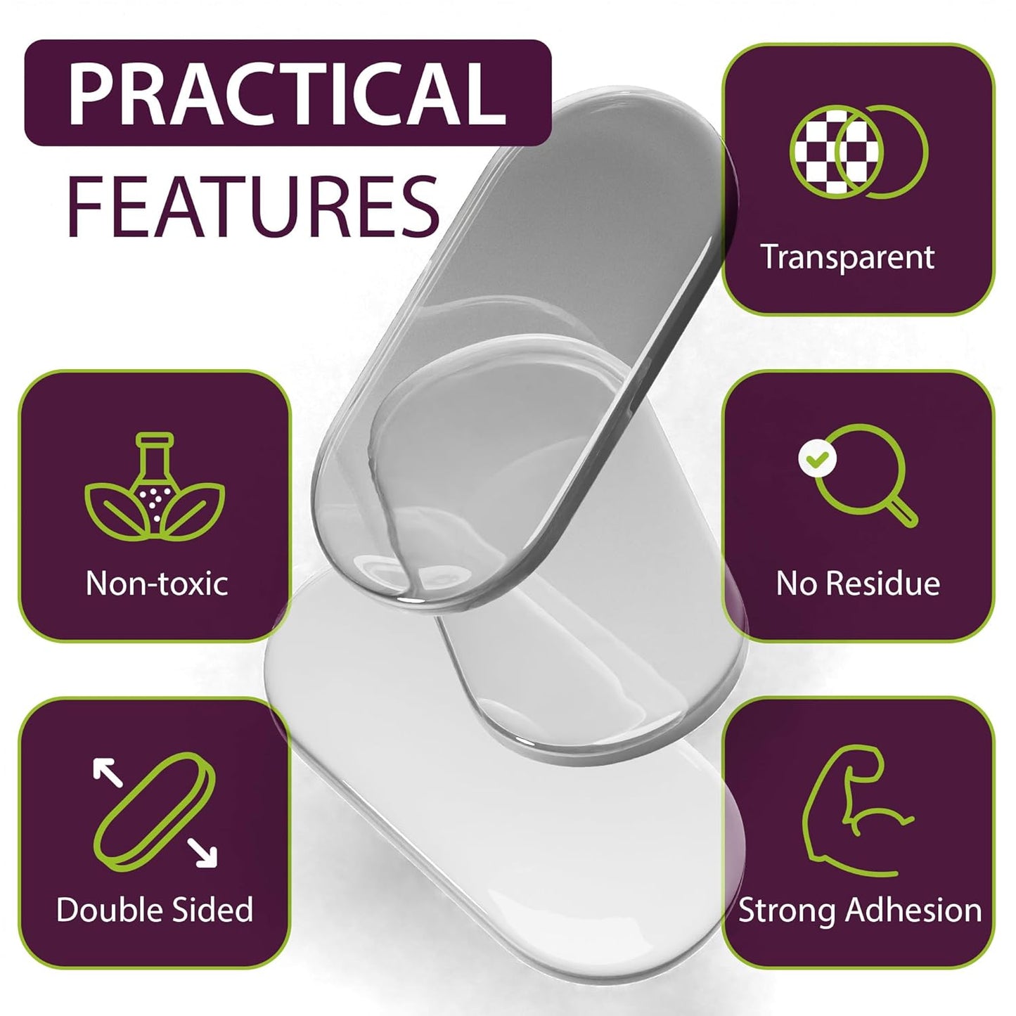 Gel Adhesive Dots 200PCs - Sticky Dots Clear Double Sided Removable - Sticky Tack for Collectibles & Figurines, Home Decor, Arts & Crafts - Clear Sticky Gel