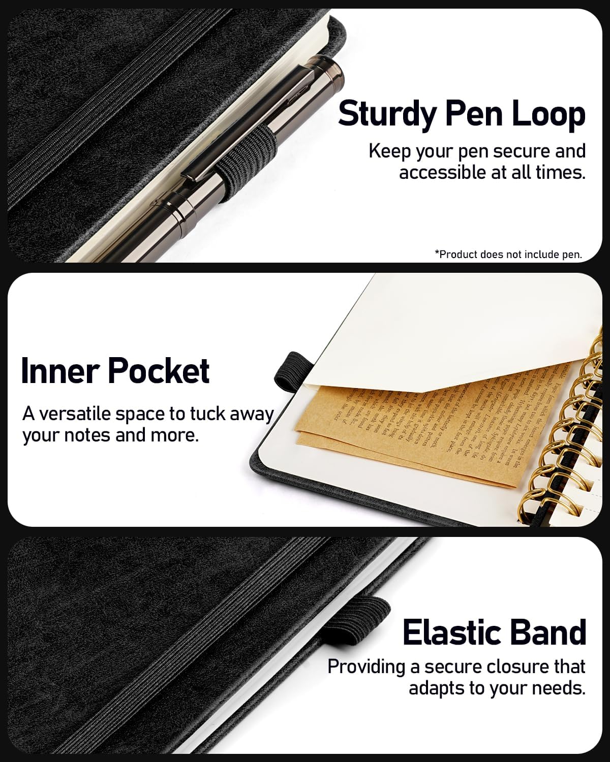 WEMATE Password Book with Alphabetical Tabs, Spiral Password Keeper Book for Seniors, Internet Password Notebook Password Journal Logbook Log in Detail, Small – 4.7''x 6'' (Black)