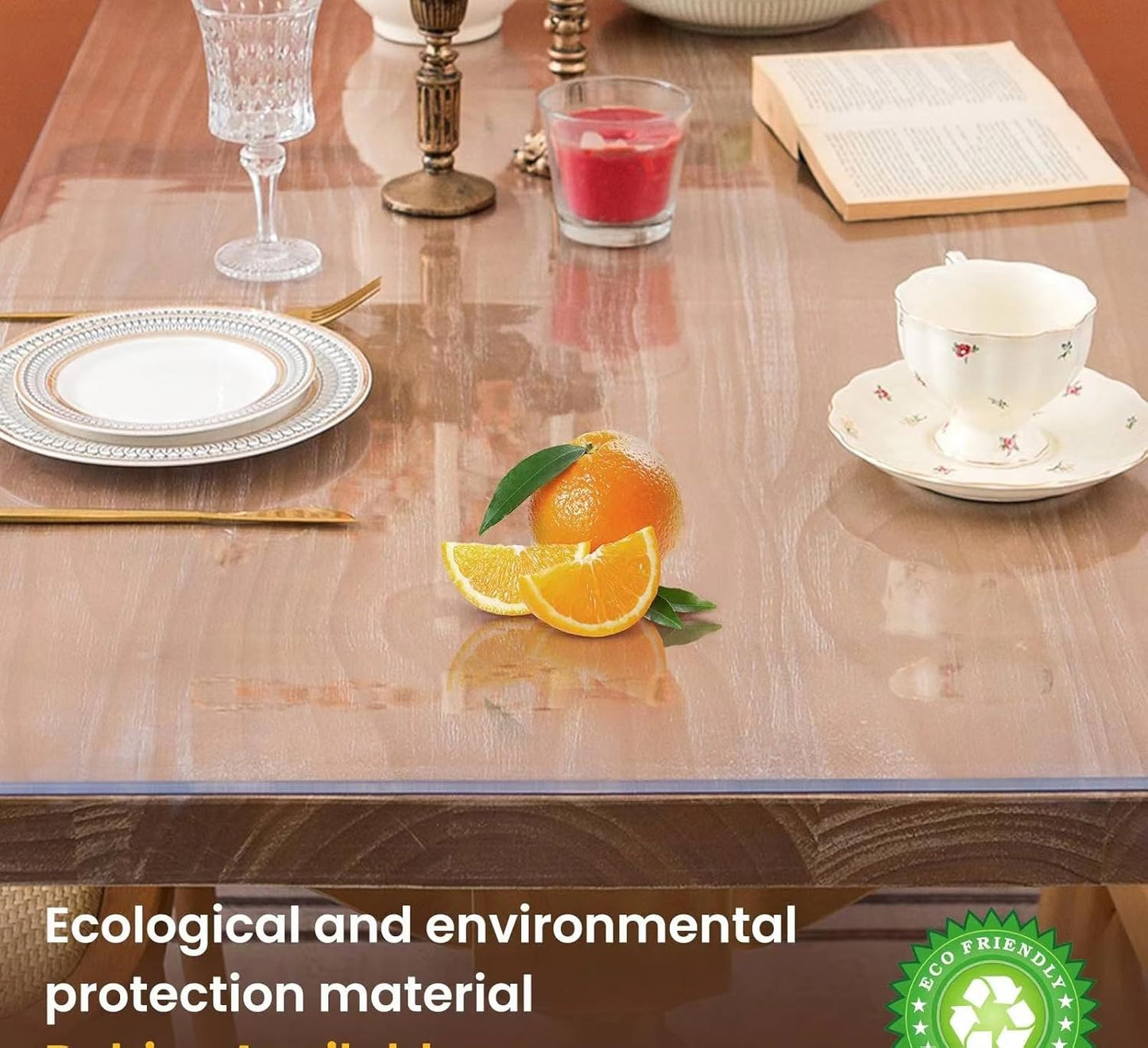 Clear Table Cover Protector 36 x 66 Inch, 2mm Thick Table Protector for Dining Room Table, Clear Plastic Table Cover, Pad Mat for Kitchen, Writing Desk Pad for Desktop