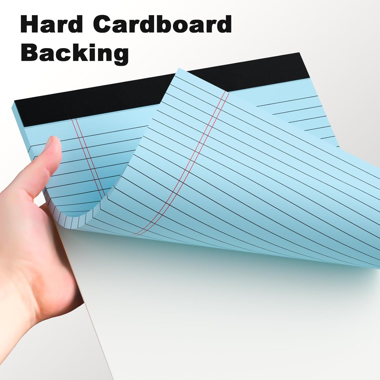 Colored Legal Pads 8.5 x 11 Note Pads 8.5x11 inch, Wide Ruled Clear Print Writing Pads 30 Sheets/Pad, 20lb Colored Paper, Perforated Notepad with Sturdy Back (4 Pads)