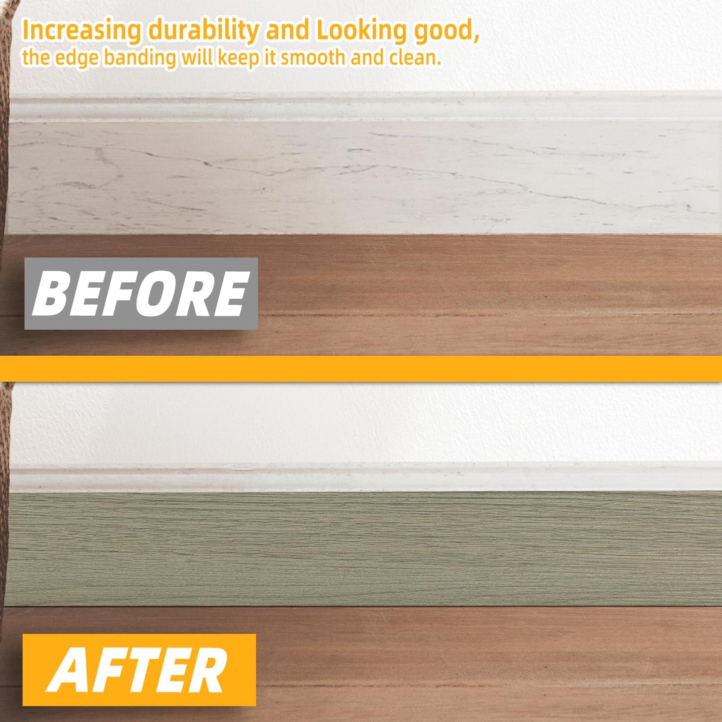 GSCIT Club Walnut Wood Tape, 2.4 inch X 15ft Self Adhesive Wood Grain Repair Tape Silver Walnut Repair Patch for Tables, Chairs, Baseboards, Doors, Windows, Floors