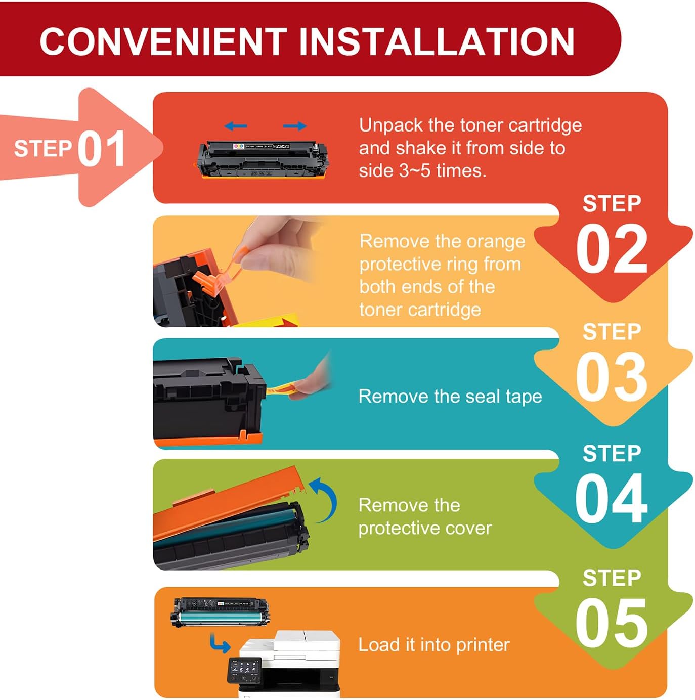 046H Black Toner Cartridge Compatible with Canon 046H 046 Toner Cartridge Set, Works with Color ImageCLASS MF733Cdw MF731Cdw MF735Cdw LBP654Cdw Laser Printers (2 Pack, Black)