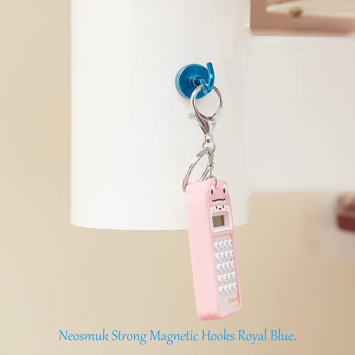 Neosmuk Magnetic Hooks,Heavy Duty Earth Magnets with Hook for Refrigerator, Extra Strong Cruise Hook for Hanging, Magnetic Hanger for Cabins, Grill (Blue, Pack of 4)