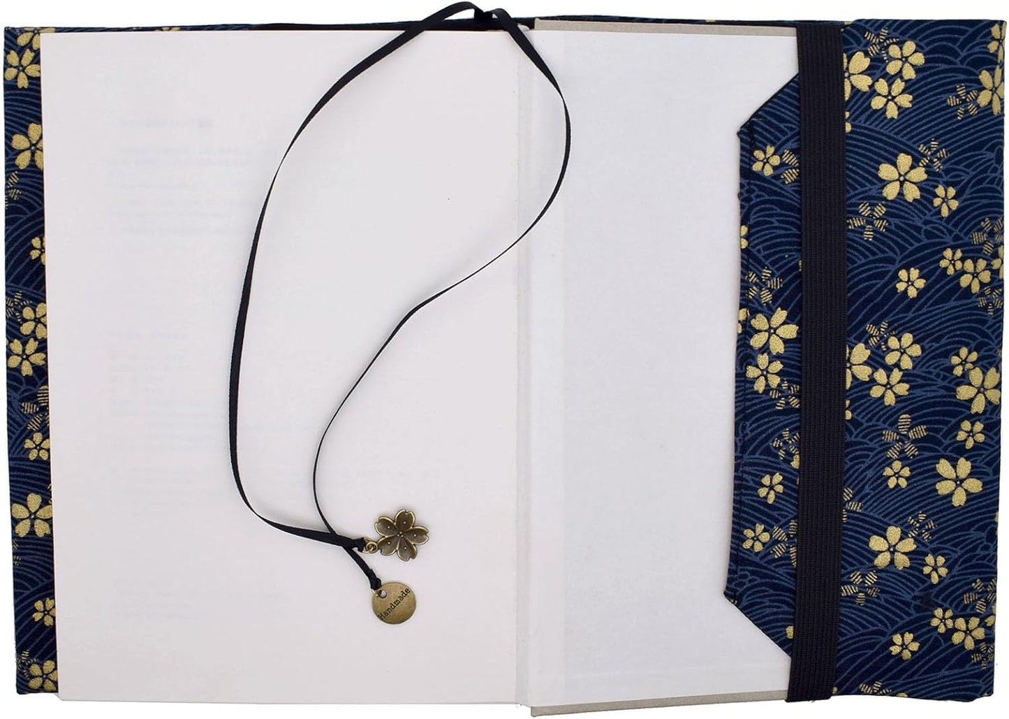 BLBMH A5 Book Cover for Paperbacks Adjustable Fabric Book Jacket Cover Protector Fit for 5.5x8.3 inch Hardcover Softcover Book Novels Notebook -Blue Cherry Blossoms 8.3in